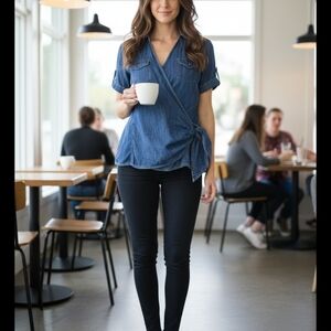 Jones New York Denim Blue Top